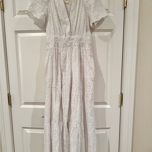 Anthropologie Somerset maxi dress in white eyelet